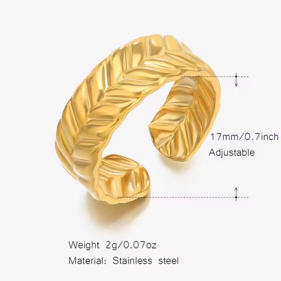 Stainless Steel Gold Toned Adjustable Size Rings (R22) - Picture 5 of 6